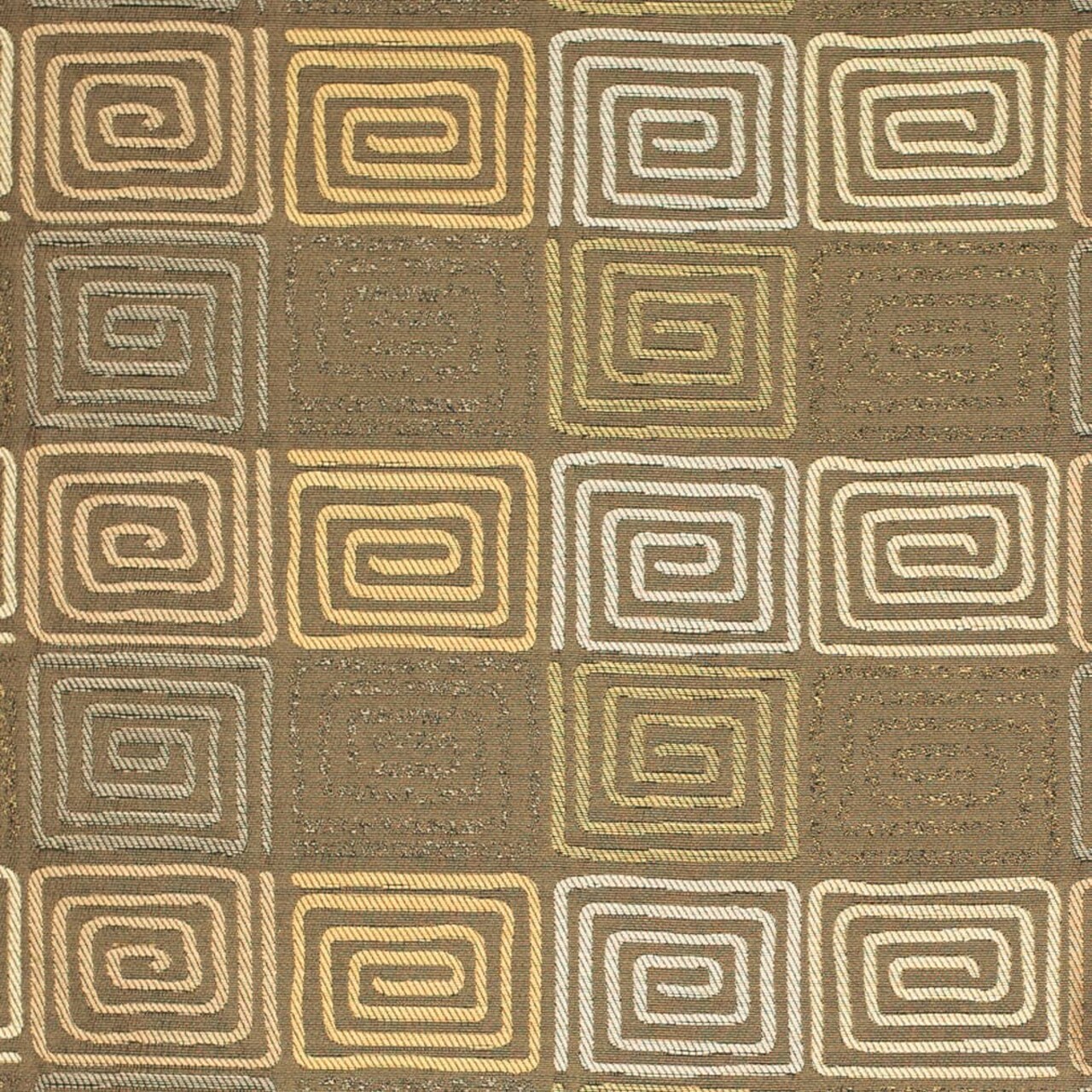 Brown - Brown Abstract Geometric,greek Key Upholstery Fabric 54 Inches"